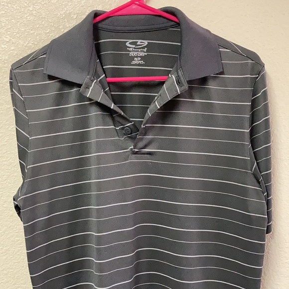 🖤Men’s S Champion Duo Dry Gray Striped Polo - Picture 2 of 7